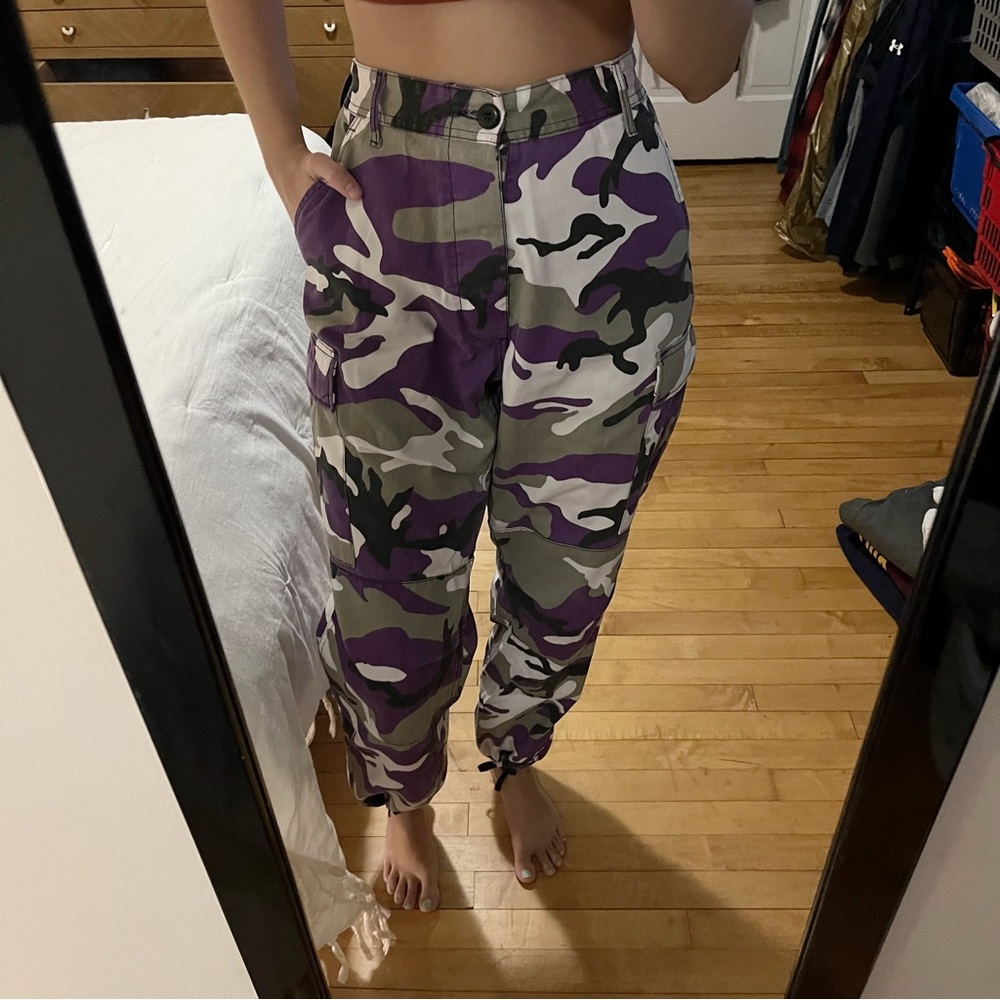 Purple Camo Cargo Pants